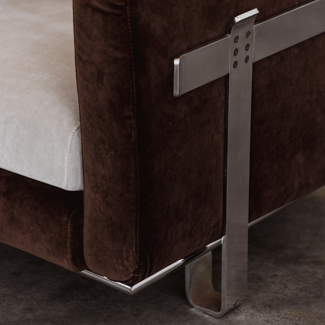 Kazuhide Takahama Armchairs for Simon Gavina, Ivory and Brown Velvet, 1965, 1965