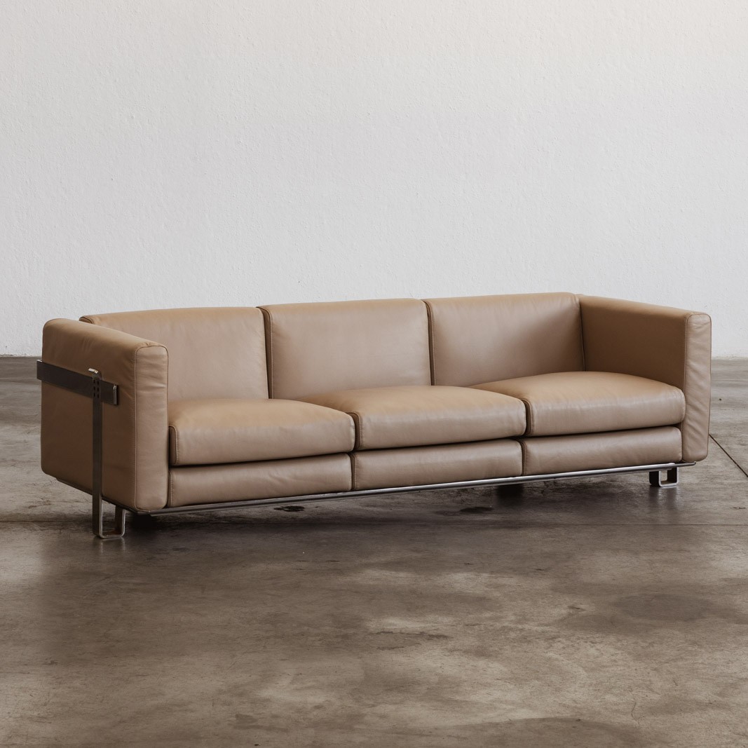 Kazuhide Takahama Three-seater Sofa for Simon Gavina, Natural Leather, 1965, 1965