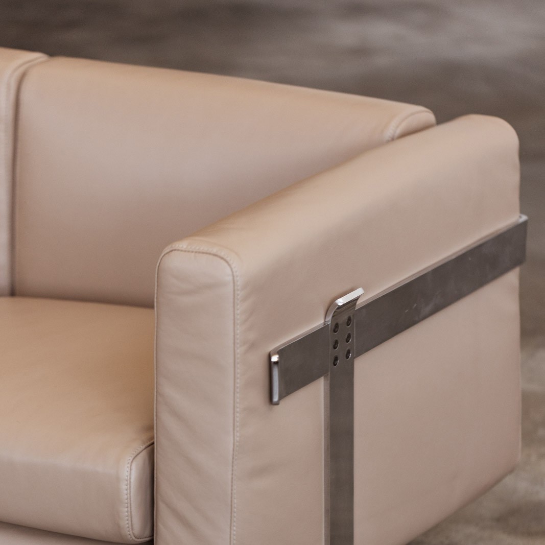 Kazuhide Takahama Three-seater Sofa for Simon Gavina, Natural Leather, 1965, 1965