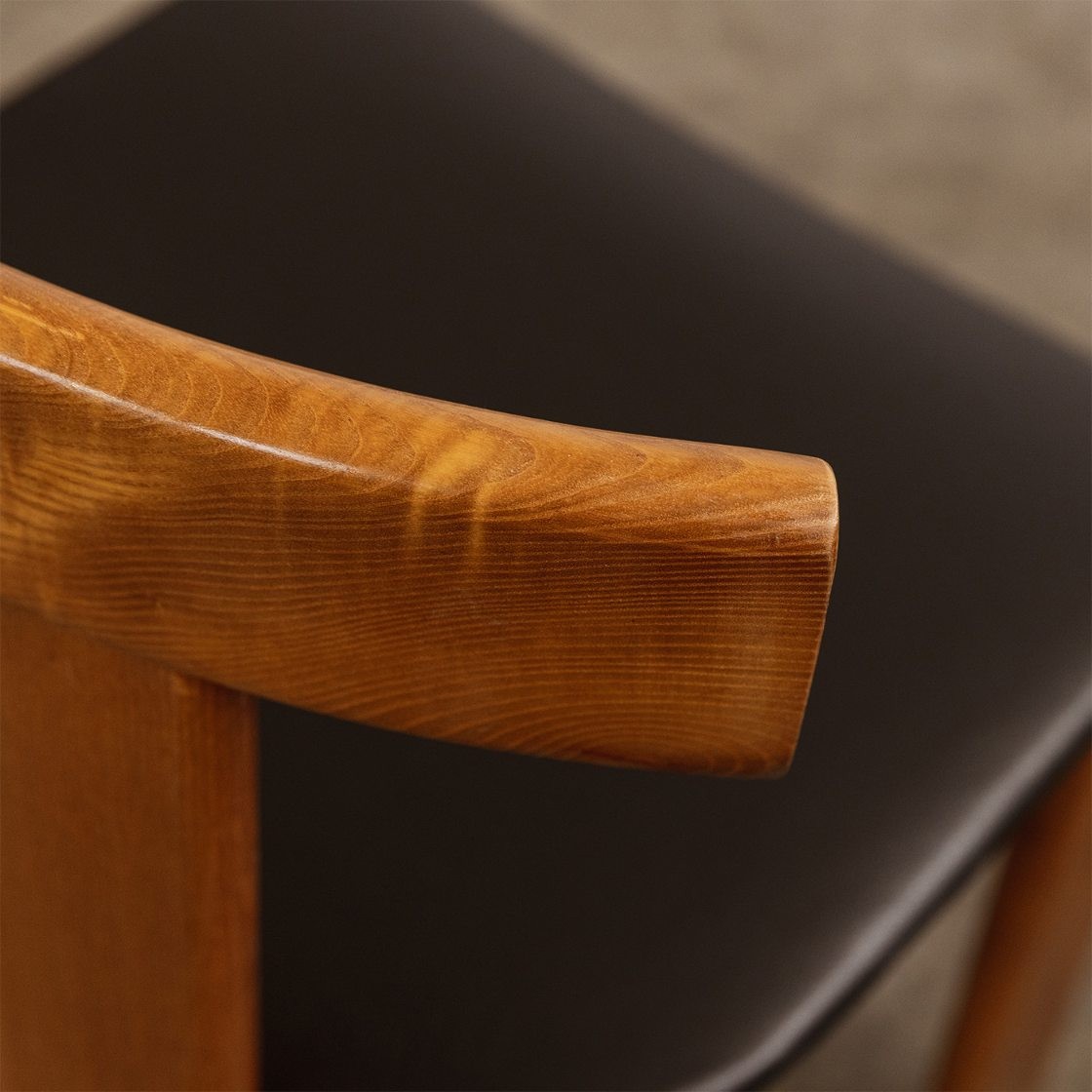 Luigi Vaghi "Euro" Dining Chairs for Former, Black Leather, 1968, Set of 6, 1968