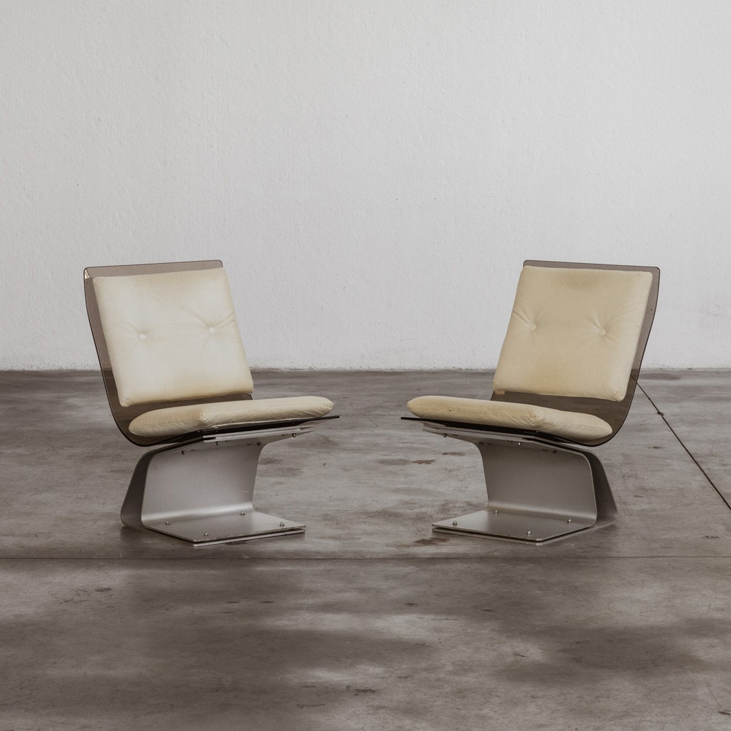 Maison Jansen Lounge Chairs for Saint Gobain 1970, Set of 2, 1970