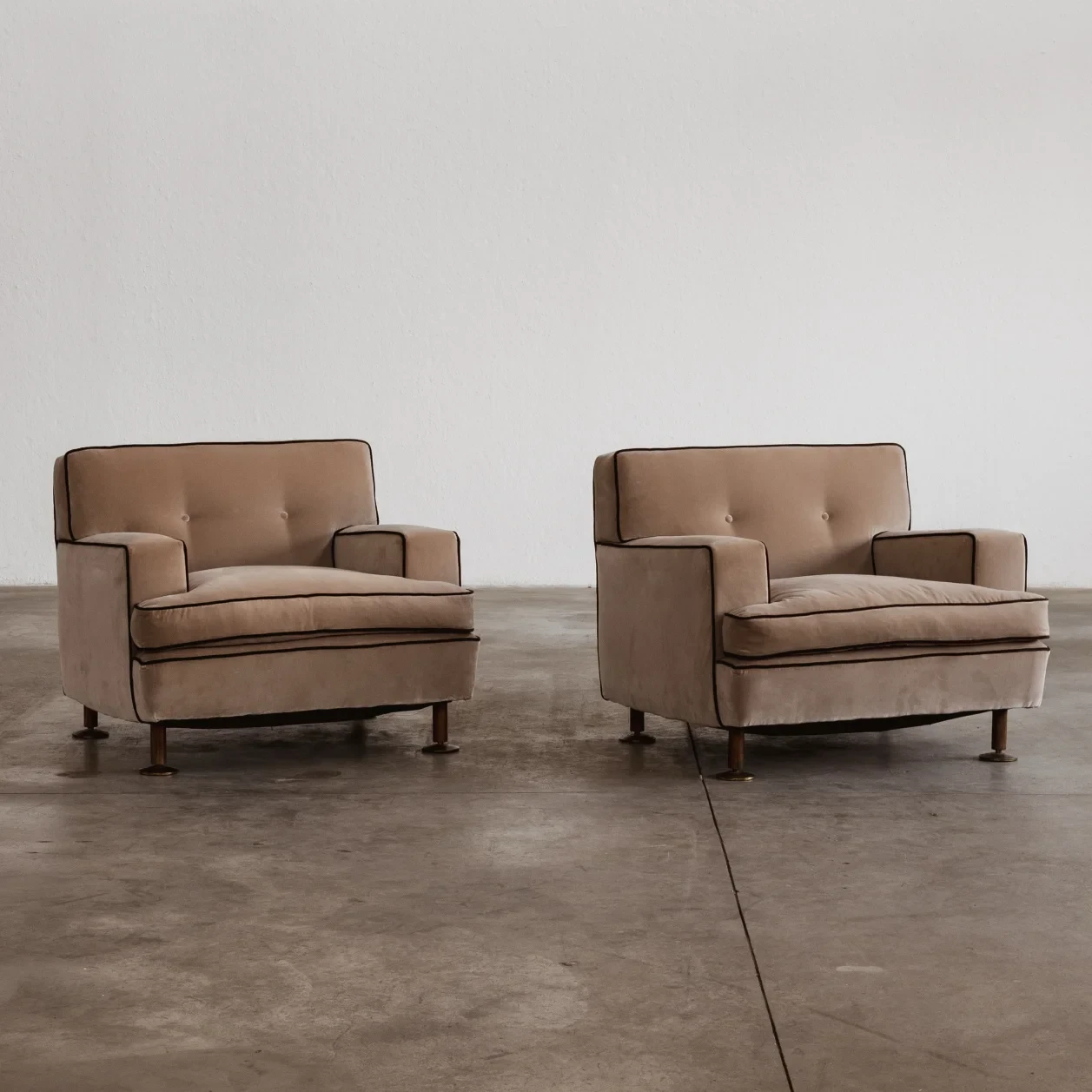 Marco Zanuso "Square" Armchairs for Arflex, camel velvet, 1962, set of 2, 1962