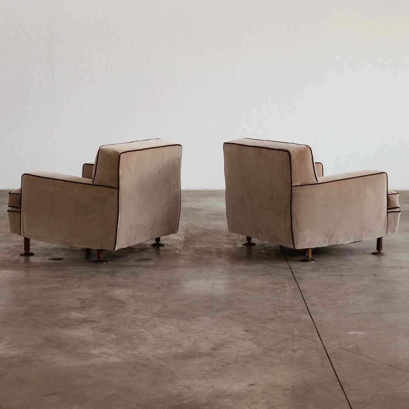 Marco Zanuso "Square" Armchairs for Arflex, camel velvet, 1962, set of 2, 1962