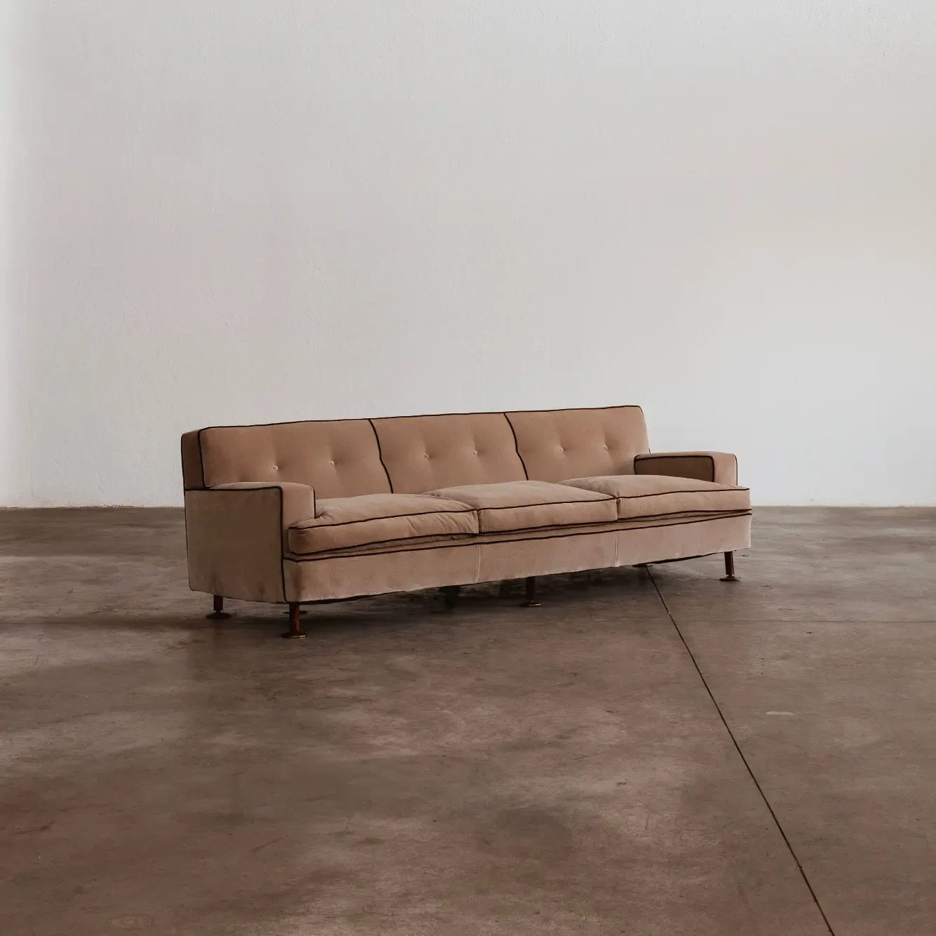 Marco Zanuso "Square" Sofa for Arflex, camel velvet, 1962, 1962