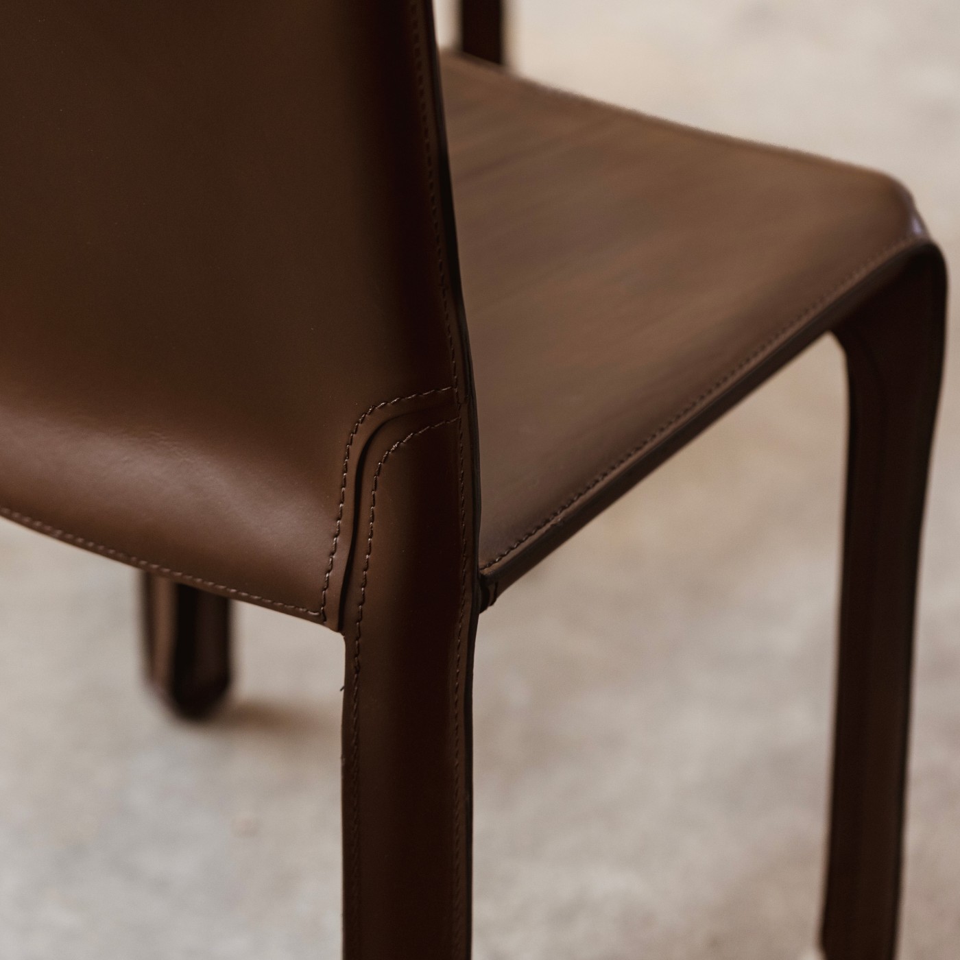 Mario Bellini "CAB 412" Dining Chairs for Cassina, Tobacco leather, 1977, Set of 6, 1970s