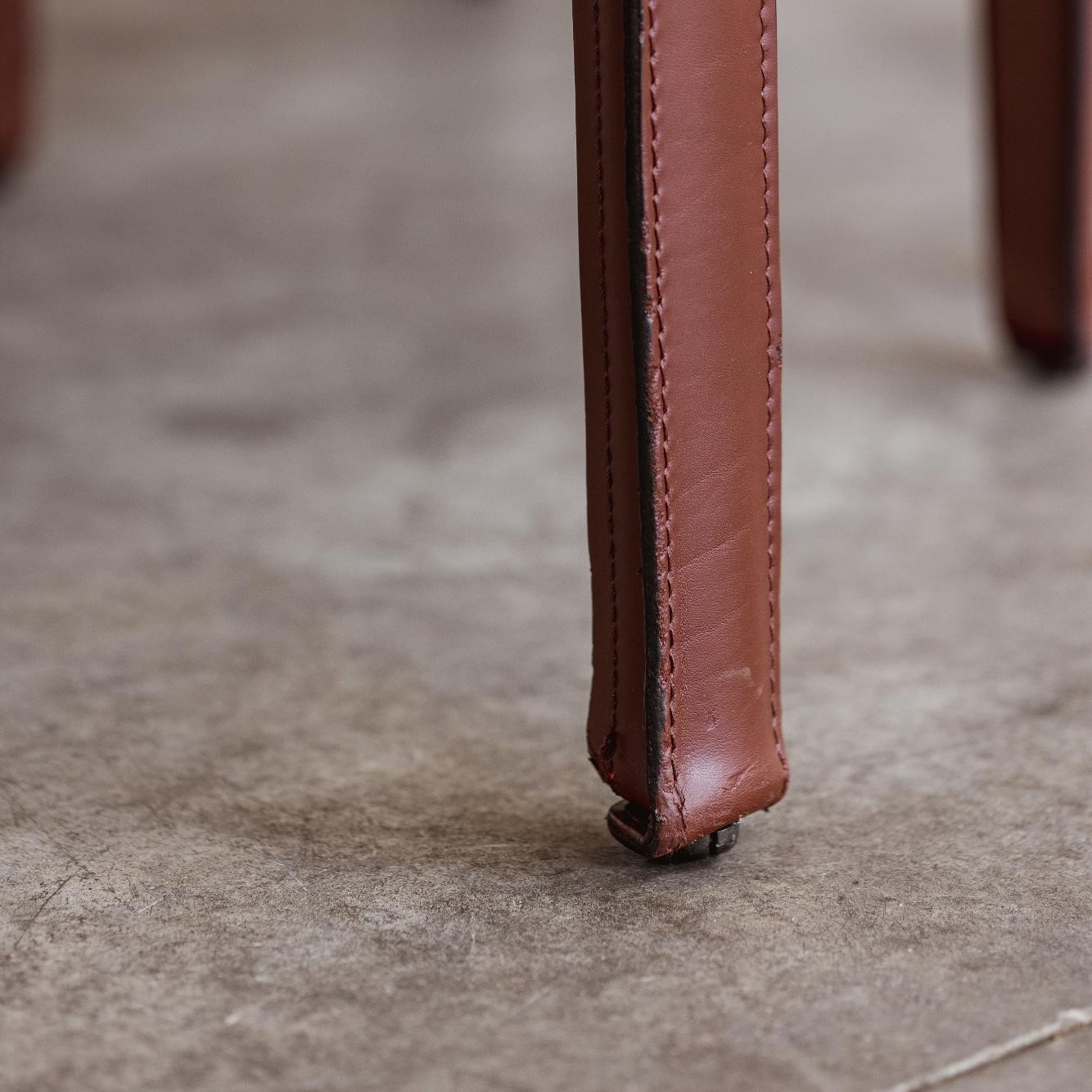 Mario Bellini “CAB 413” Chairs for Cassina, Russian Red Leather, 1977, Set of 6, 1977