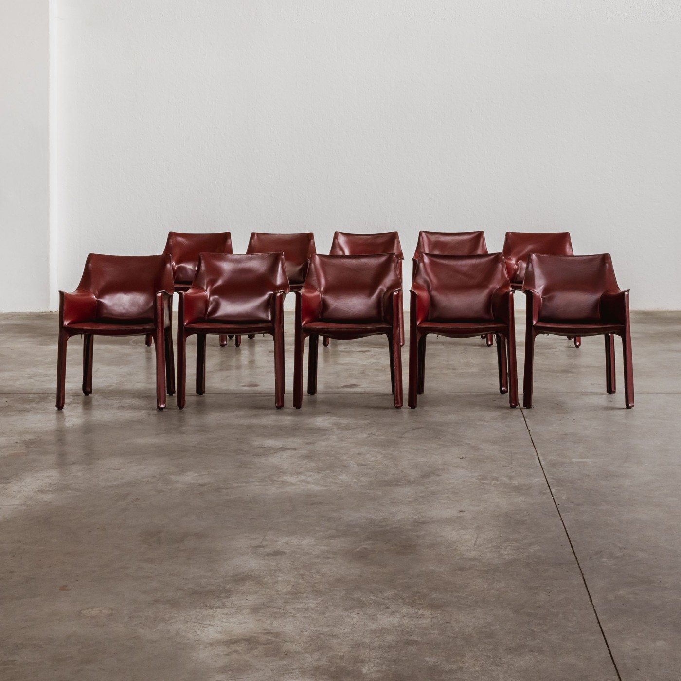 Mario Bellini "CAB 413" Dining Chairs for Cassina, 1977, Set of 10, 1970s