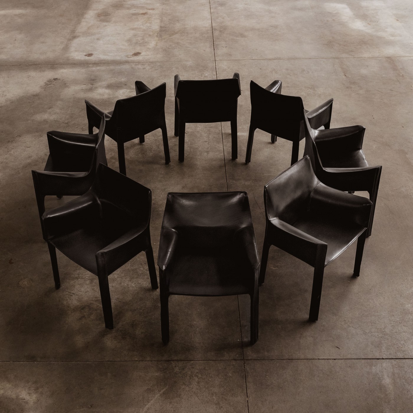 Mario Bellini "CAB 413" Dining Chairs for Cassina in Black, 1977, Set of 8, 1970s
