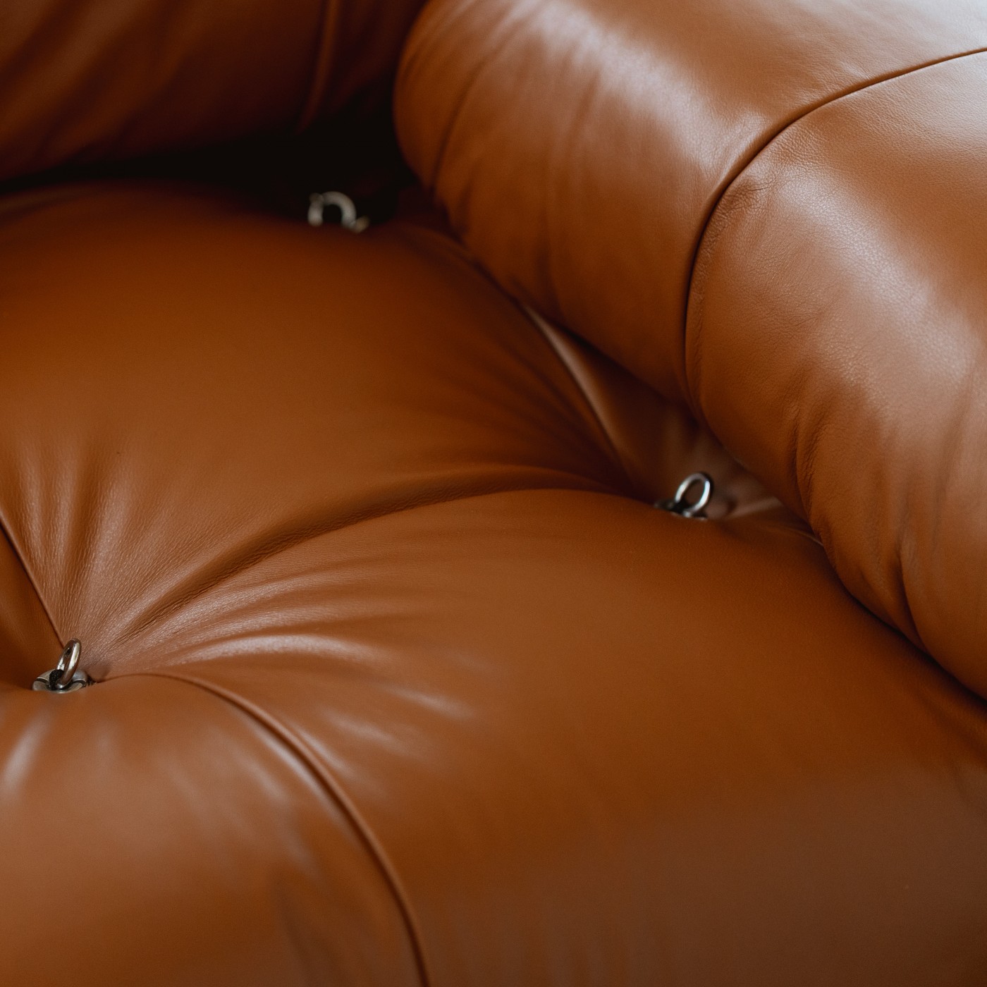 Mario Bellini "Camaleonda" Modular Sofa for B&B Italia, Cognac Leather, 1970, Set of 6, 1970