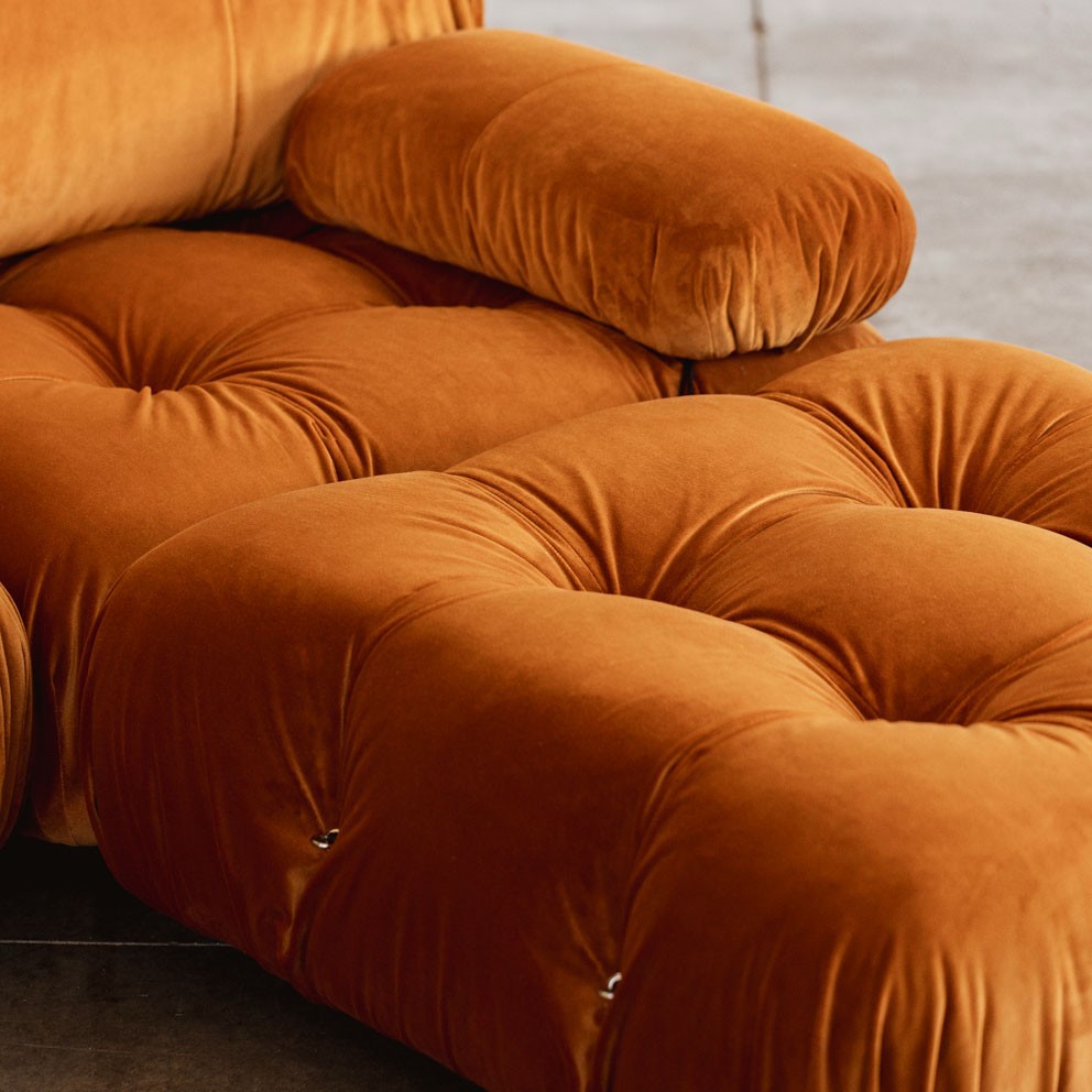 Mario Bellini "Camaleonda" Modular Sofa for B&B Italia, Rust Brown Velvet, 1970, Set of 6, 1970