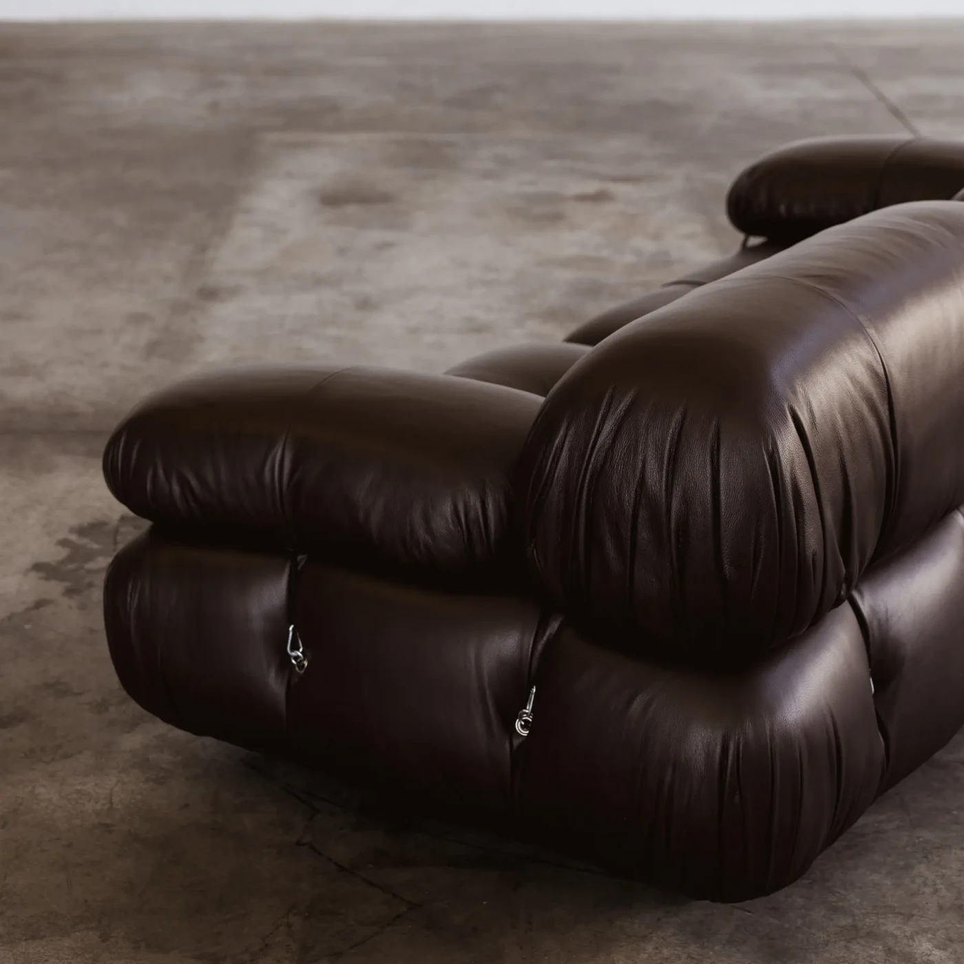 Mario Bellini "Camaleonda" Sofa for B&B Italia, Dark Brown Leather, 1970, Set of 8, 1970