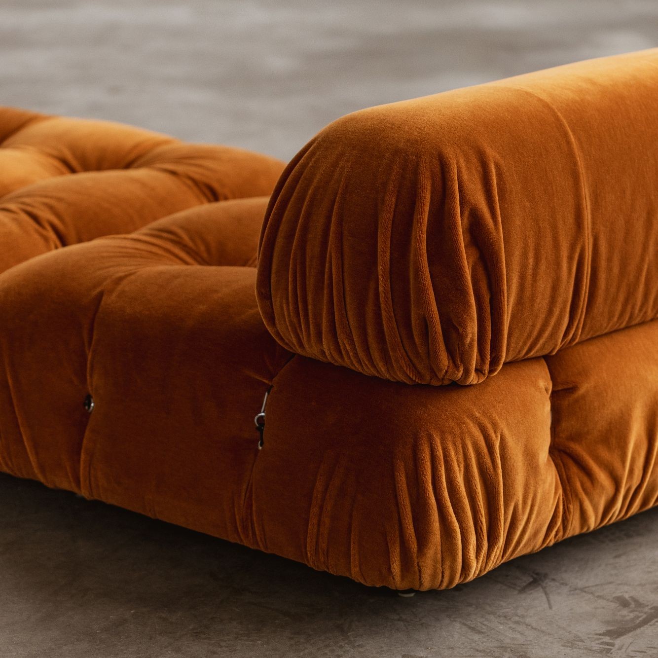 Mario Bellini "Camaleonda" Sofa for B&B Italia, Rust Brown Alpaca Velvet, 1970, Set of 8, 1970