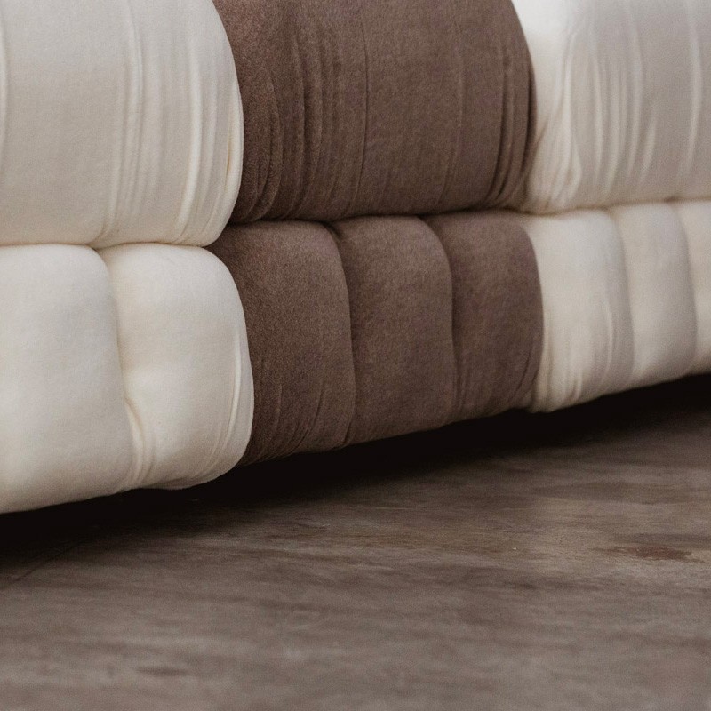 Mario Bellini "Camaleonda" Sofa for B&B Italia, Two-tone Alpaca Wool, 1970, Set of 6, 1970