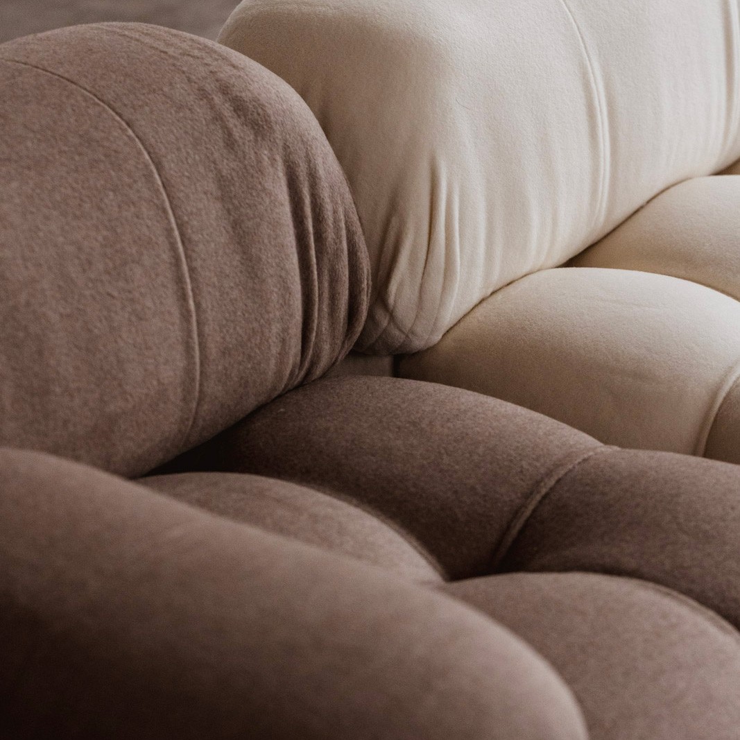 Mario Bellini "Camaleonda" Sofa for B&B Italia, Two-tone Alpaca Wool, 1970, Set of 6, 1970
