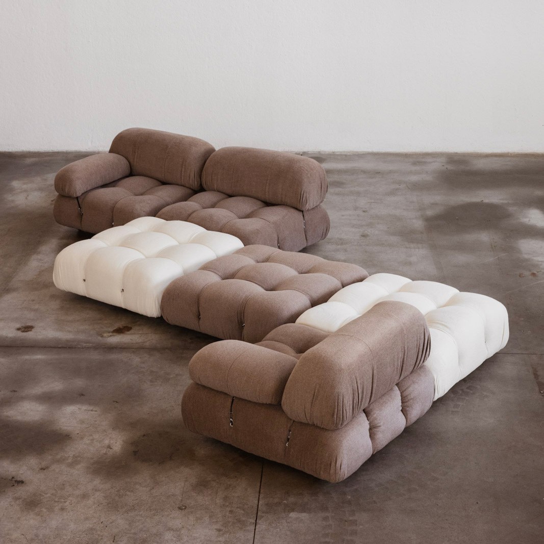 Mario Bellini "Camaleonda" Sofa for B&B Italia, Two-tone Alpaca Wool, 1970, Set of 6, 1970