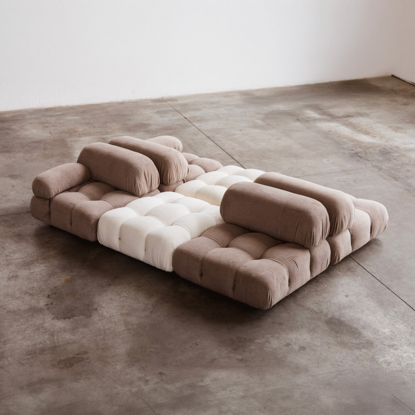 Mario Bellini "Camaleonda" Sofa for B&B Italia, Two-tone Alpaca Wool, 1970, Set of 6, 1970