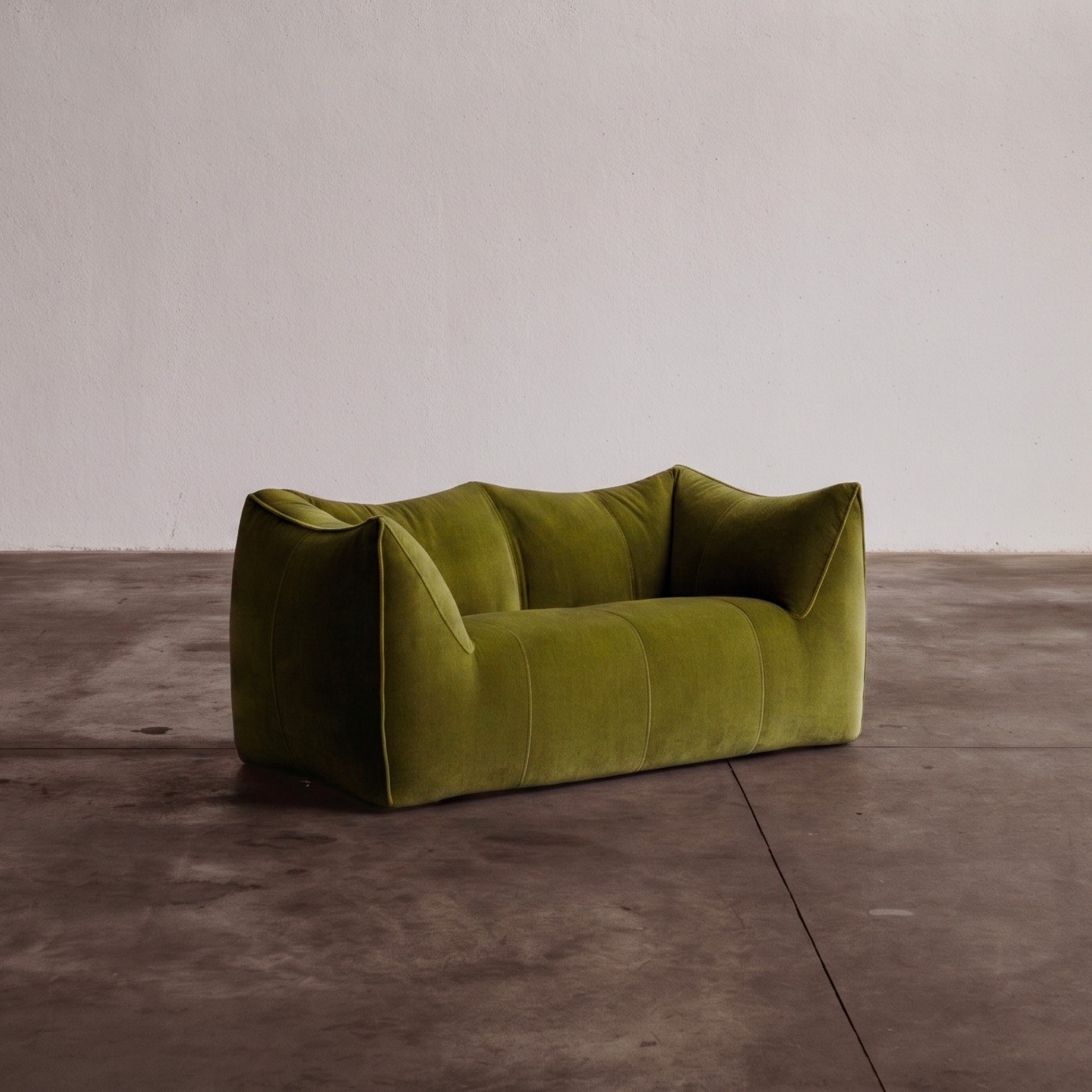 Mario Bellini "Le Bambole" Sofa for B&B Italia, Green Velvet, 1971, 1971