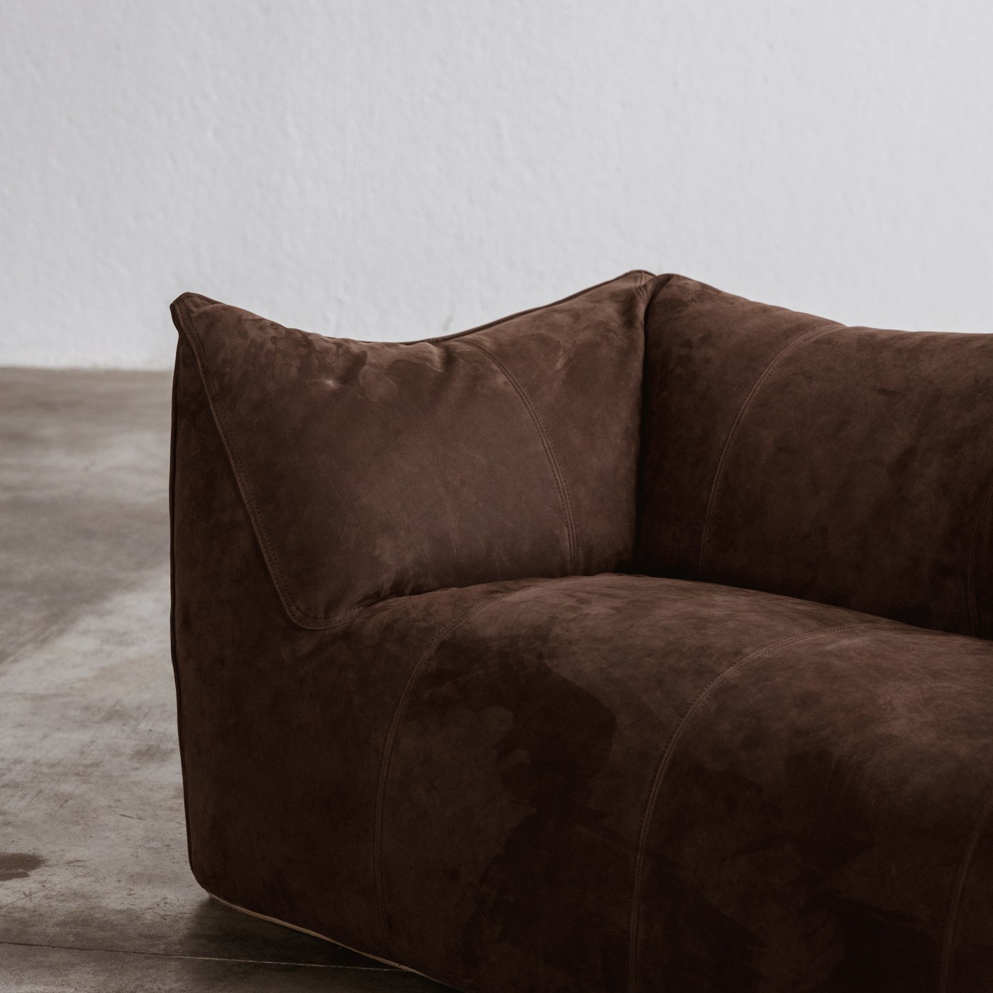 Mario Bellini "Le Bambole" Sofa for B&B Italia, dark brown suede, 1971, 1971