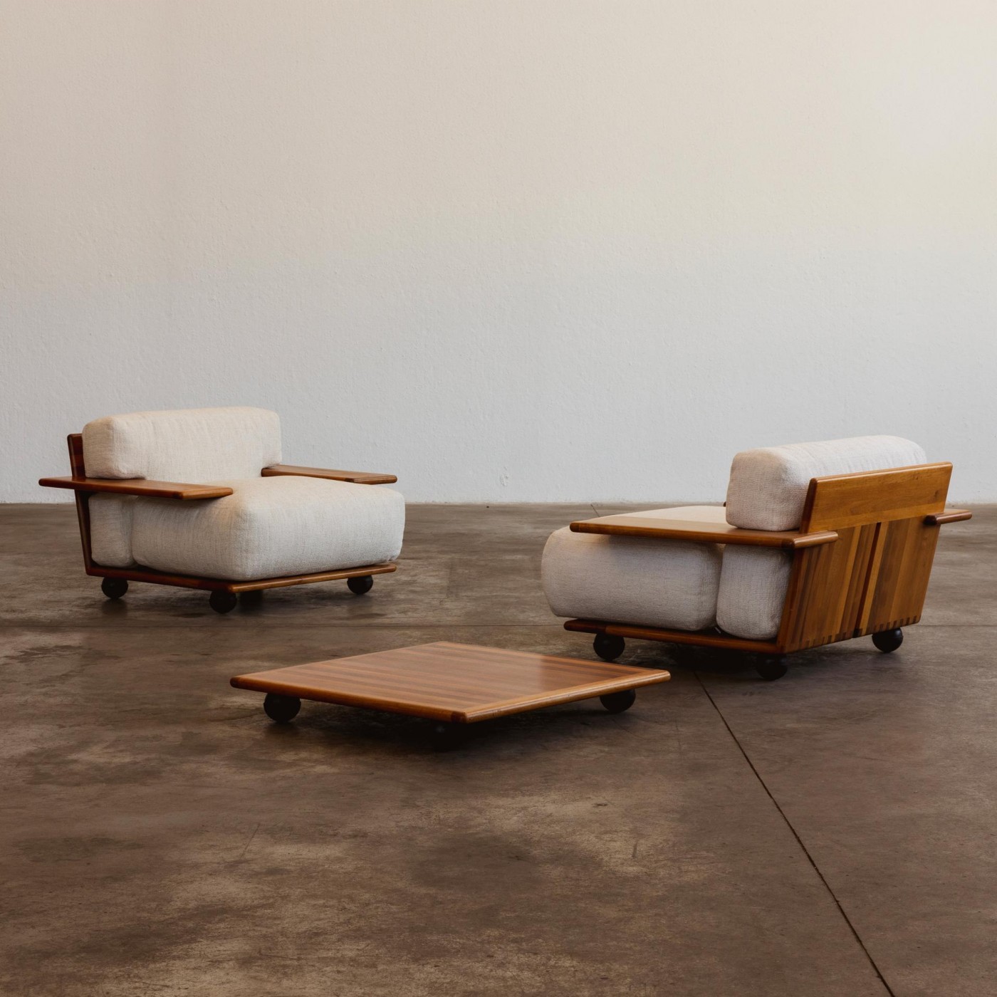 Mario Bellini "Pianura" Living room set for Cassina, White, 1971, Set of 3, 1971