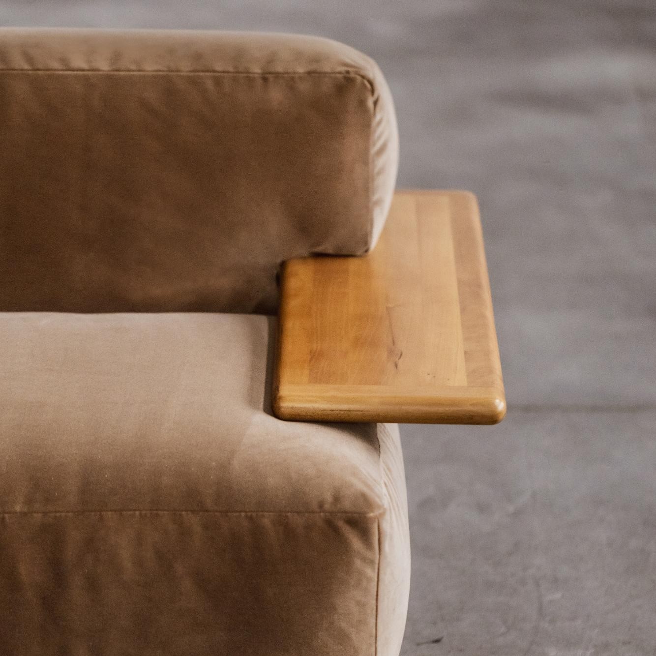 Mario Bellini "Pianura" Modular Sofa for Cassina, Argilla Velvet, 1971, 1971