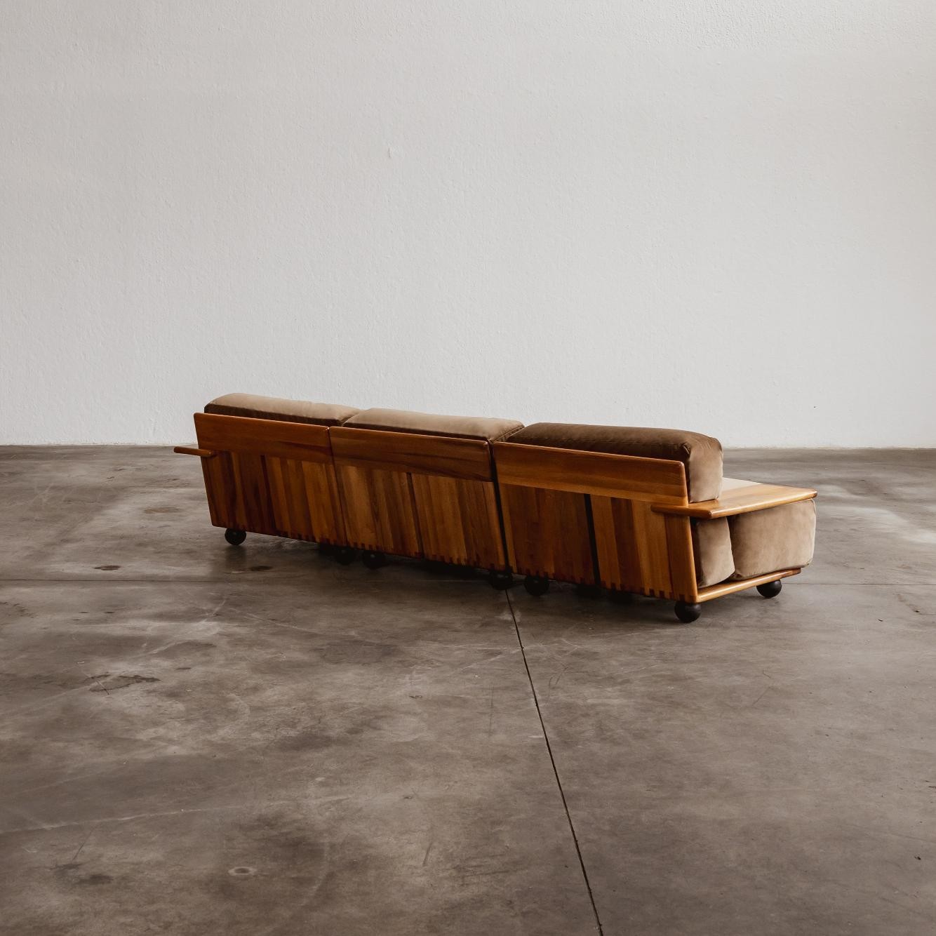 Mario Bellini "Pianura" Modular Sofa for Cassina, Argilla Velvet, 1971, 1971