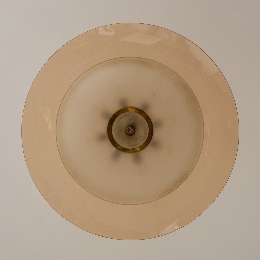 Max Ingrand “1462” Ceiling Lamp for Fontana Arte, Pink Glass, 1955, 1955