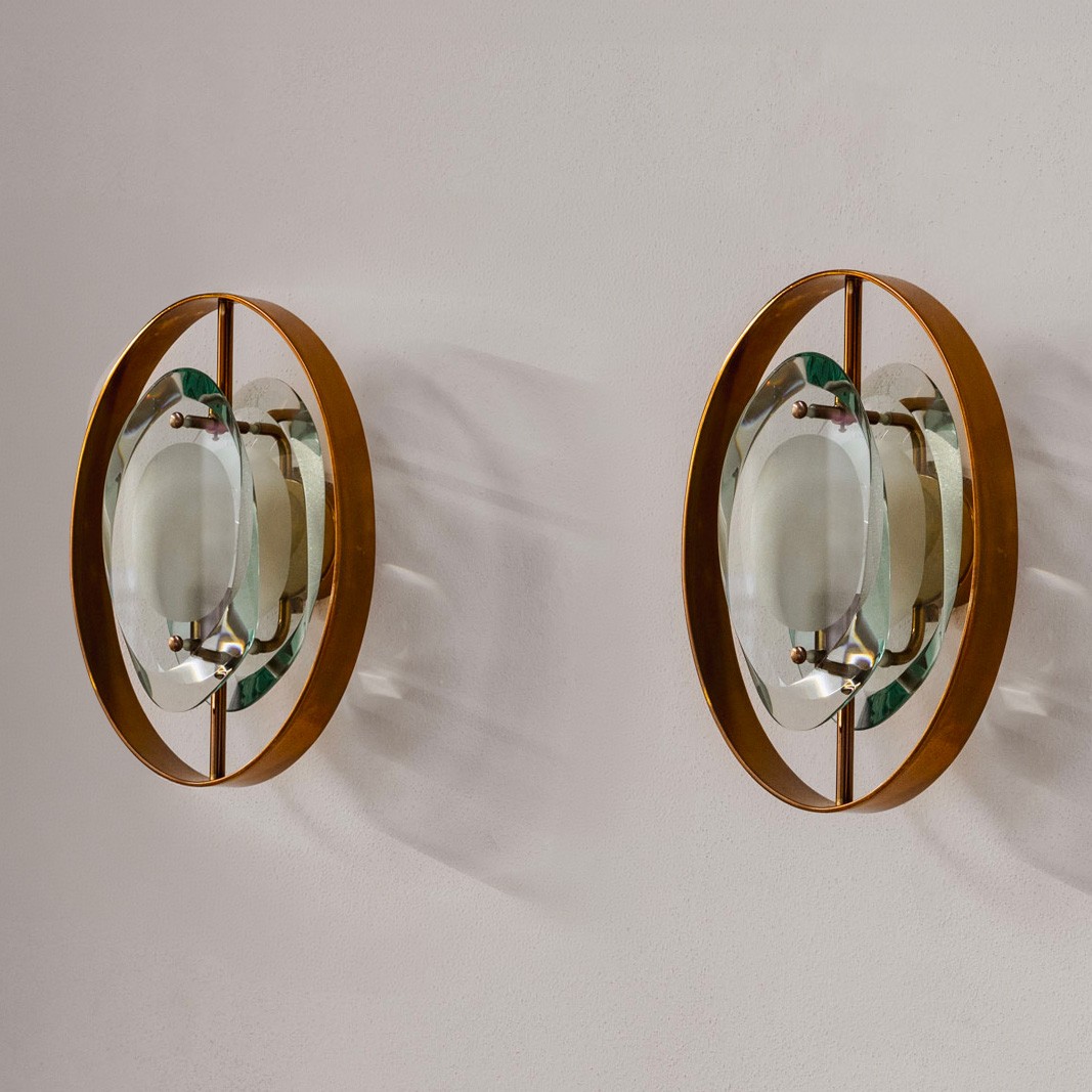 Max Ingrand “2240” Sconces for Fontana Arte, 1961, Set of 2, 1961