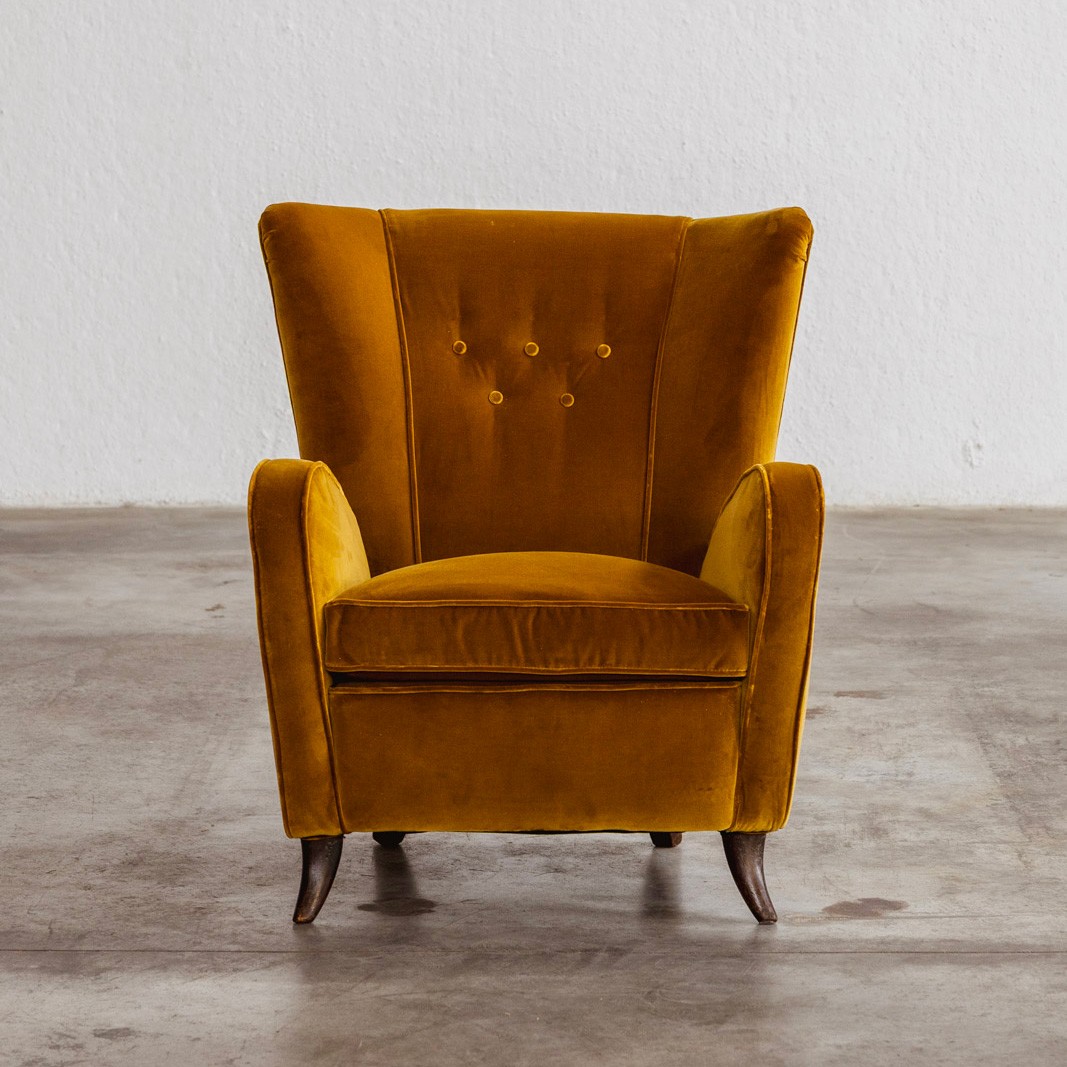 Paolo Buffa armchair for Egidio Proserpio, Velvet, 1956, 1956