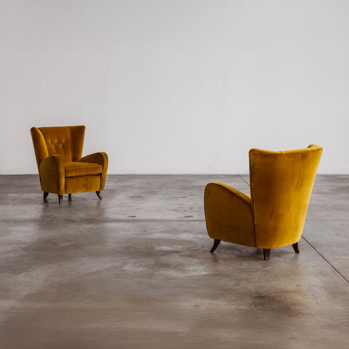 Paolo Buffa armchairs for Egidio Proserpio, Velvet, 1956, set of 2, 1956