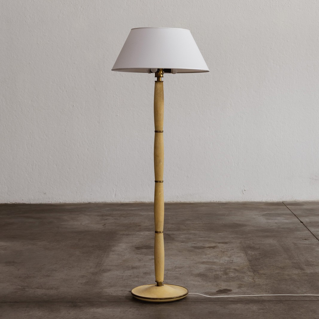 Paolo Buffa Floor Lamp in Parchement and Wood, 1952, 1952