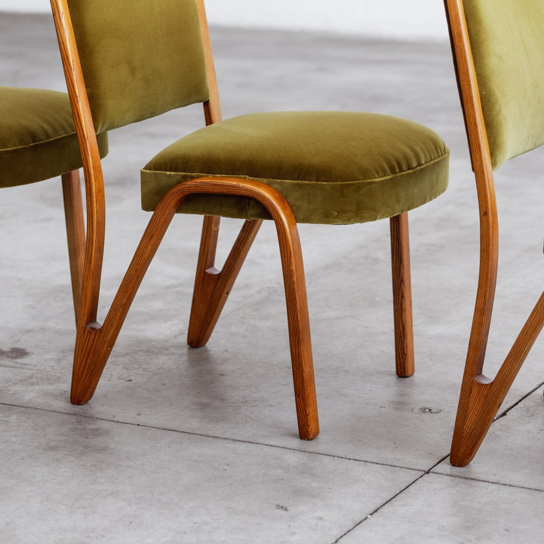 Paul Bode Dining Chairs for Deutsche Federholzgesellschaft, 1955, Set of 6, 1955