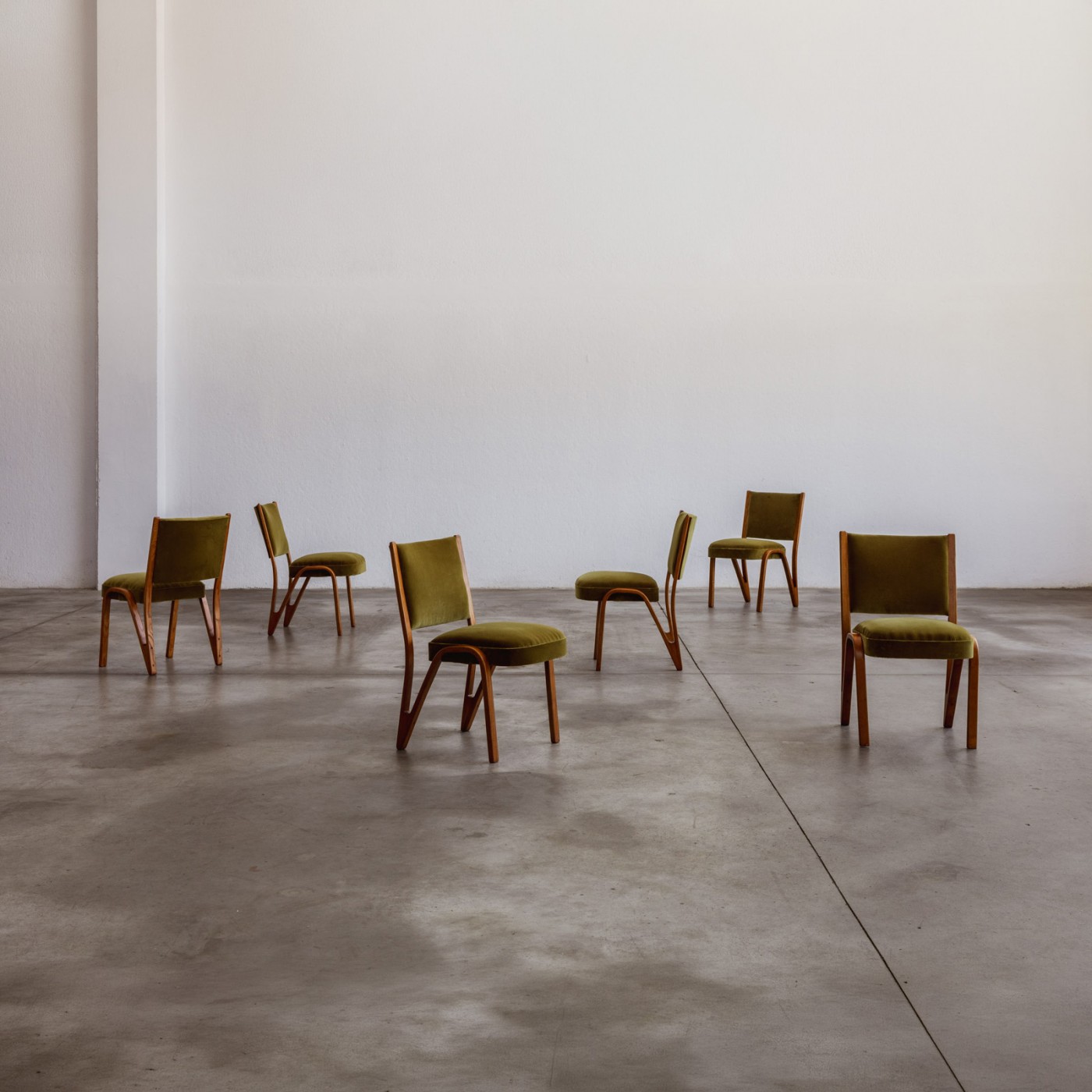 Paul Bode Dining Chairs for Deutsche Federholzgesellschaft, 1955, Set of 6, 1955
