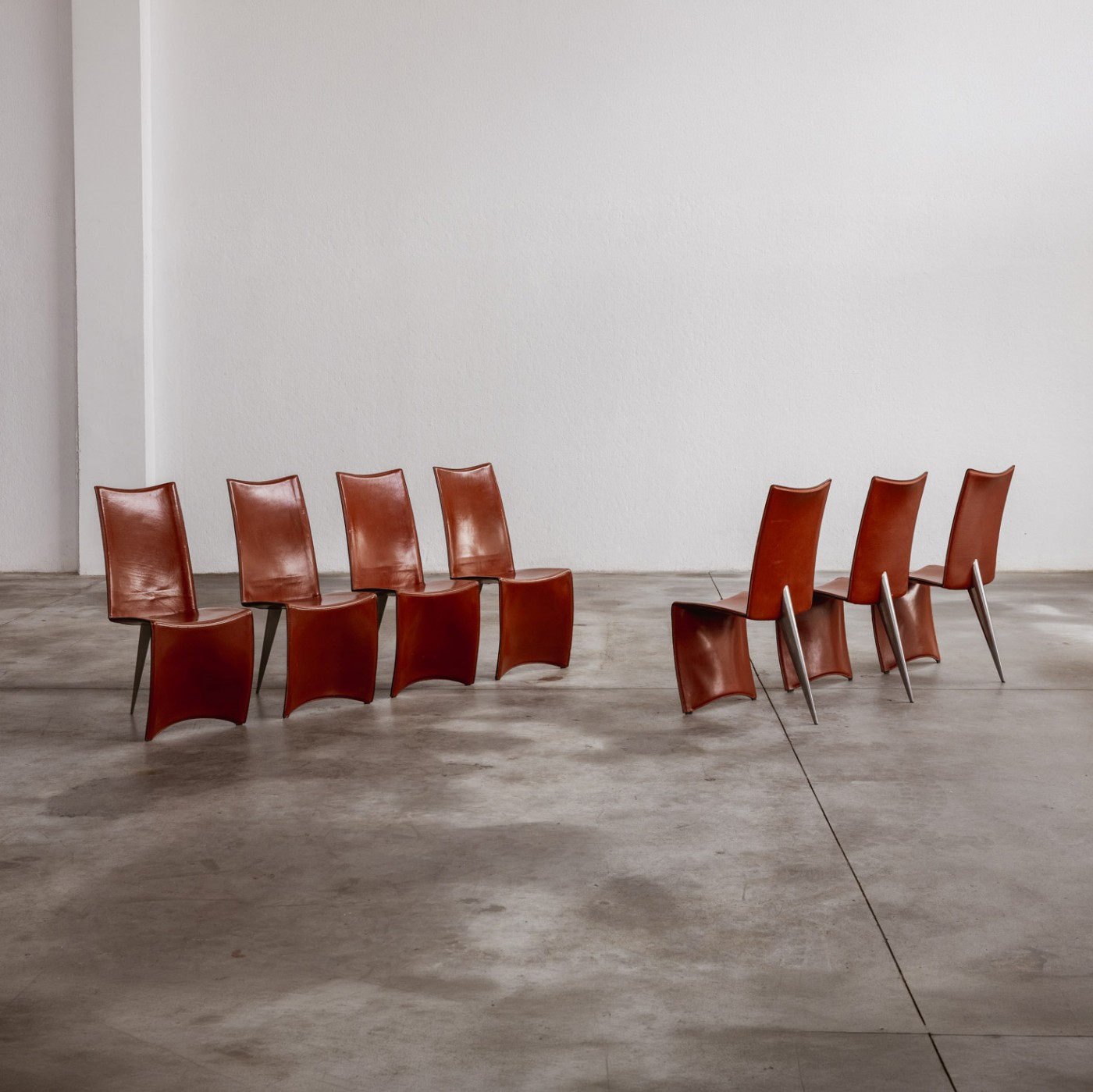 Philippe Starck "Ed Archer" Dining Chair for Driade, 1986, Set of 7, 1986