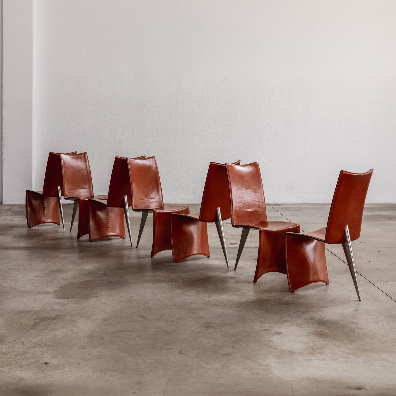 Philippe Starck "Ed Archer" Dining Chair for Driade, 1986, Set of 7, 1986
