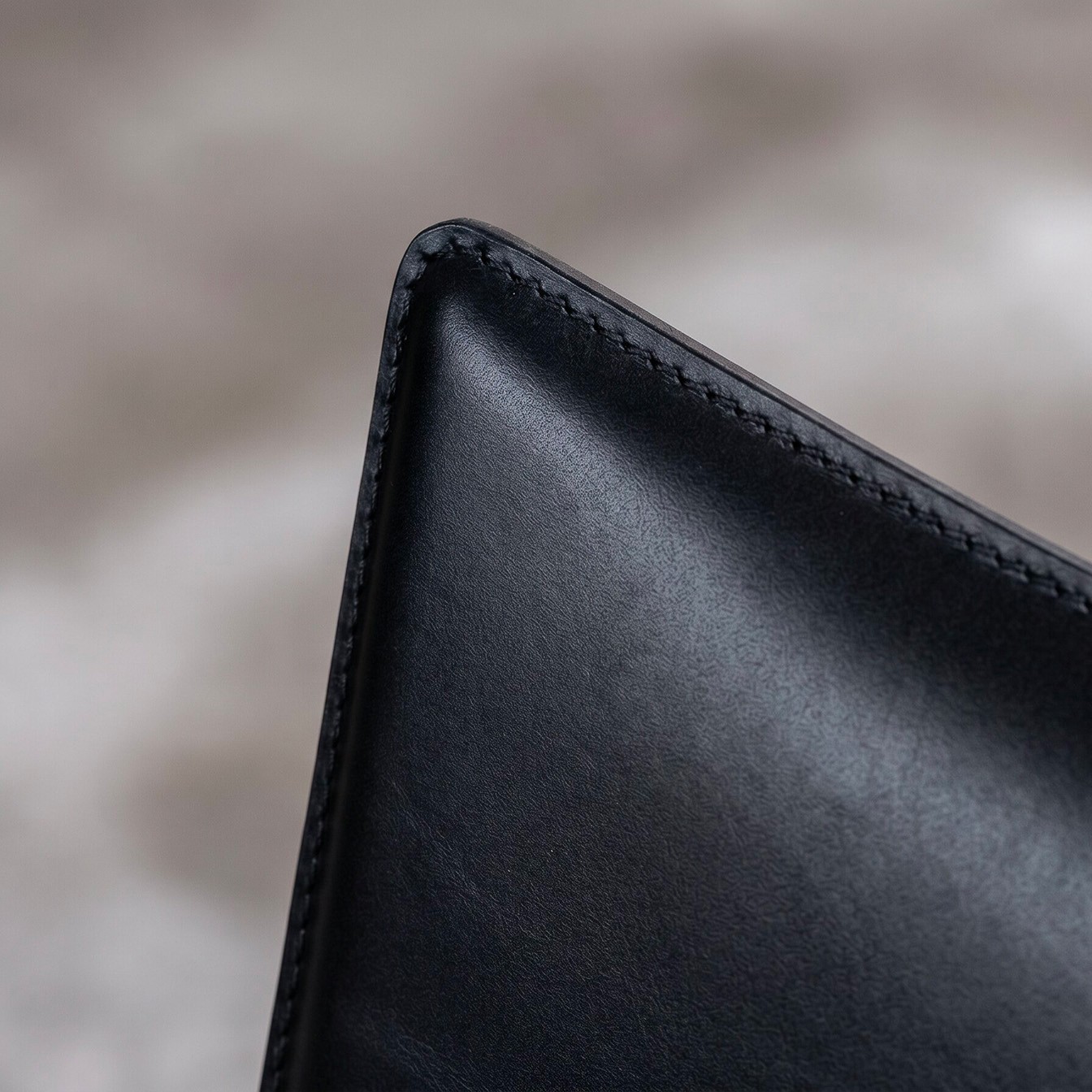 Philippe Starck "Ed Archer" Dining Chair for Driade, 1986, Black Leather, Set of 8, 1986