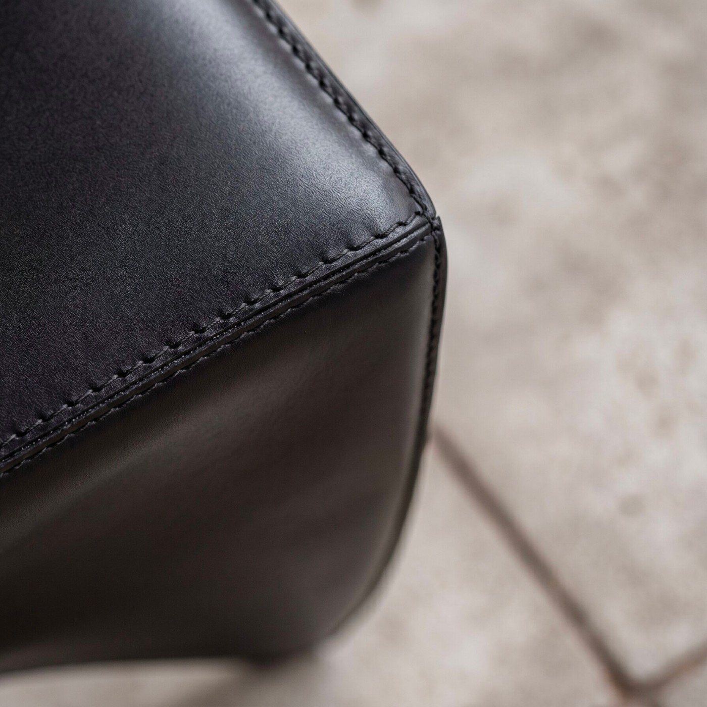 Philippe Starck "Ed Archer" Dining Chair for Driade, 1986, Black Leather, Set of 8, 1986