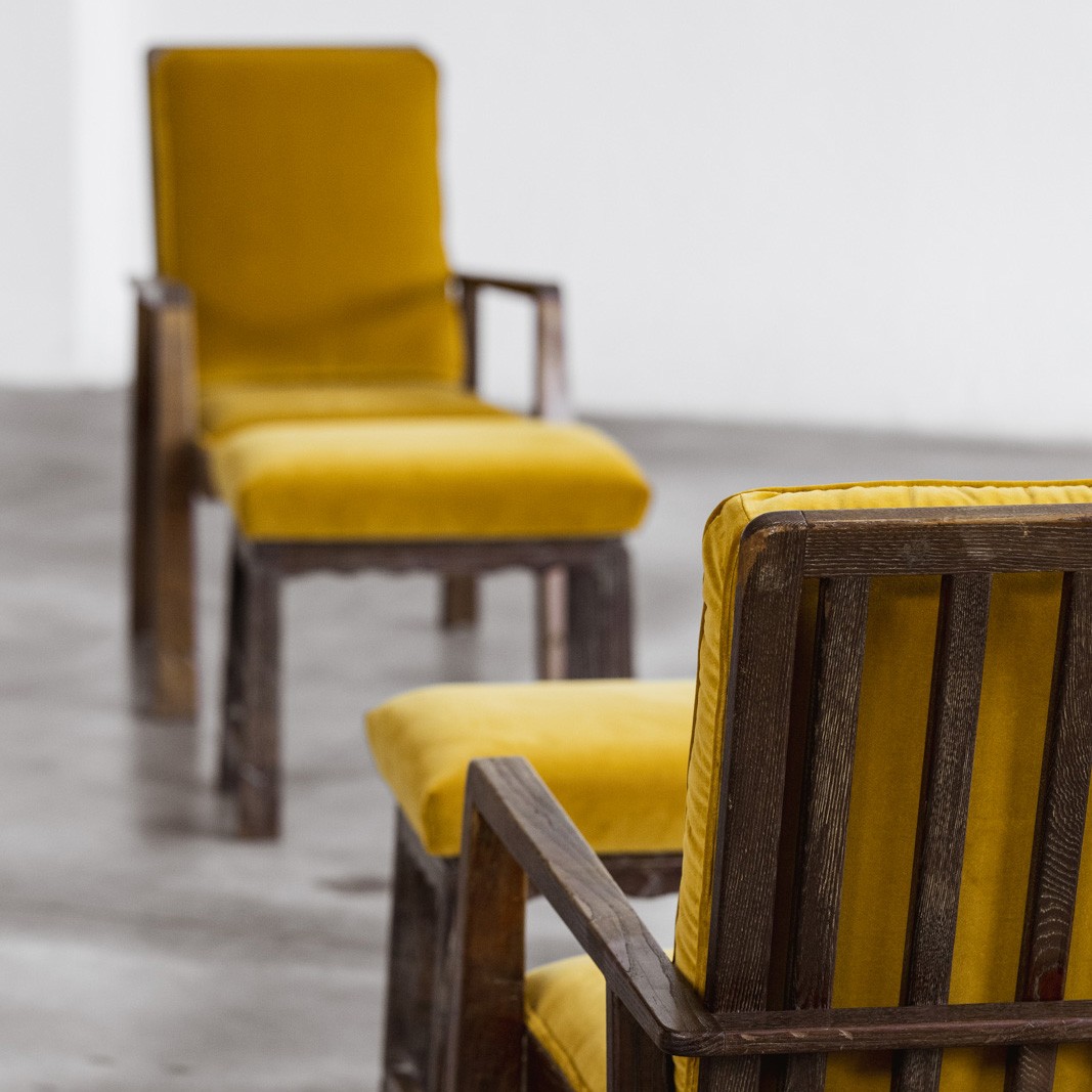 Pierluigi Colli Armchairs with Ottomans for Colli, Italy, 1940, Set of 2, 1940