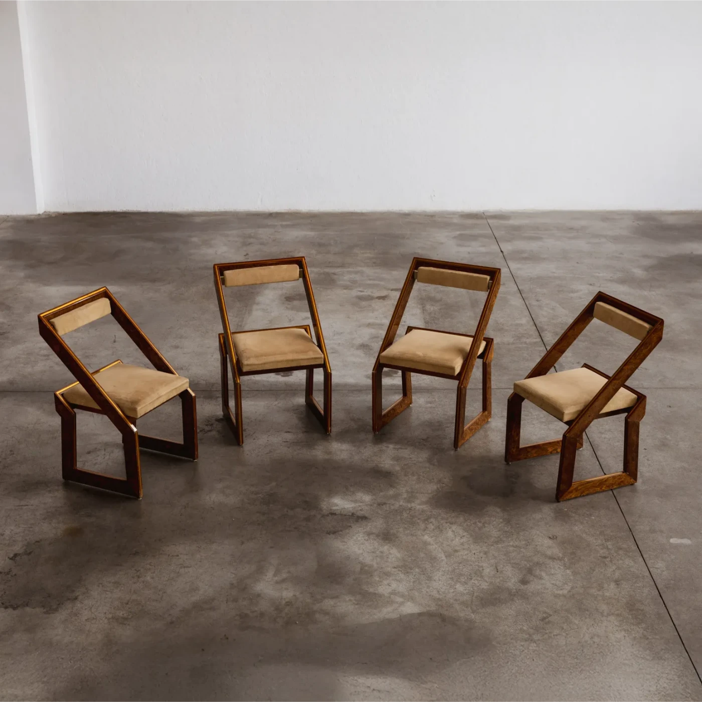 Romeo Rega Sculptural Dining Chairs, 1970, Set of 4, 1970s