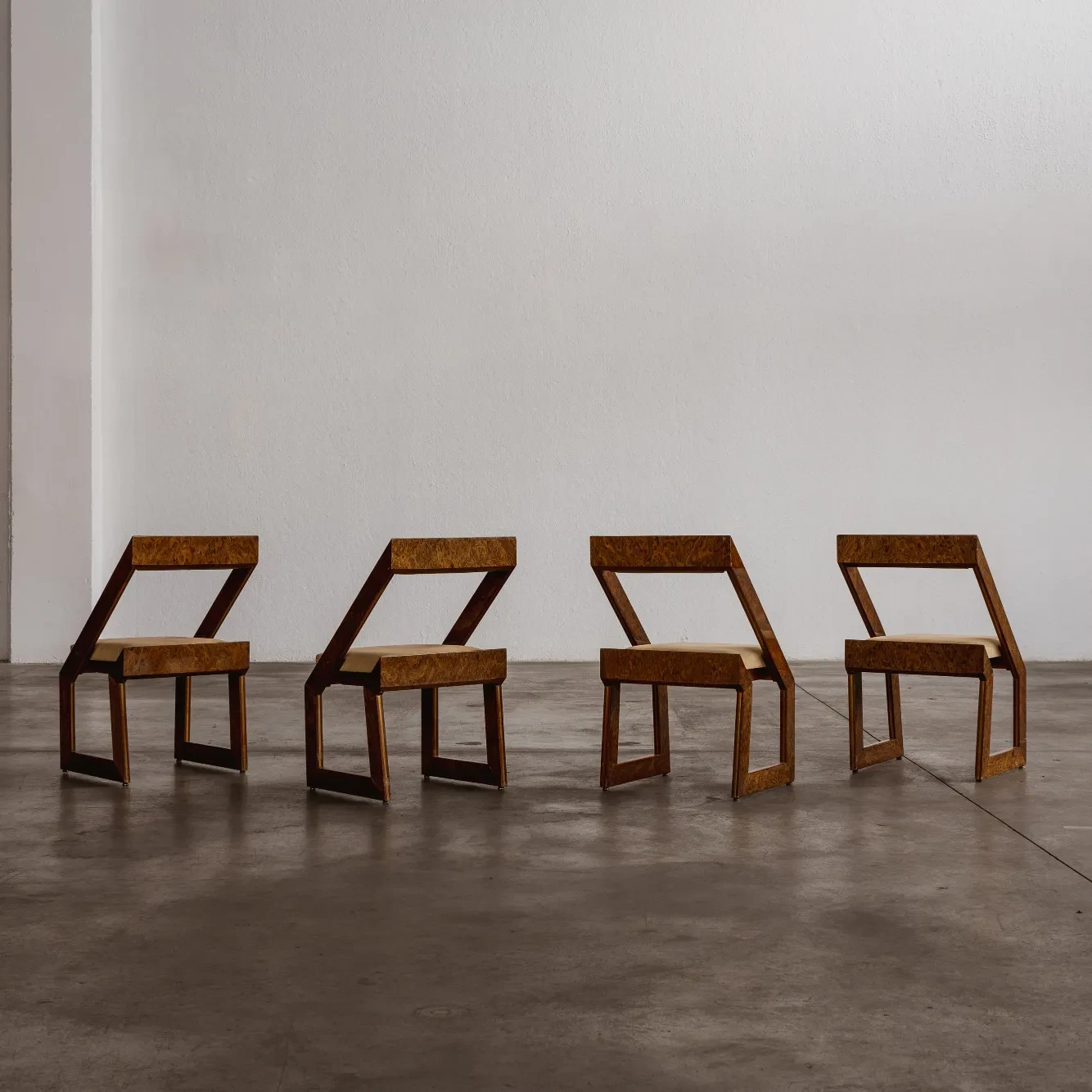 Romeo Rega Sculptural Dining Chairs, 1970, Set of 4, 1970s