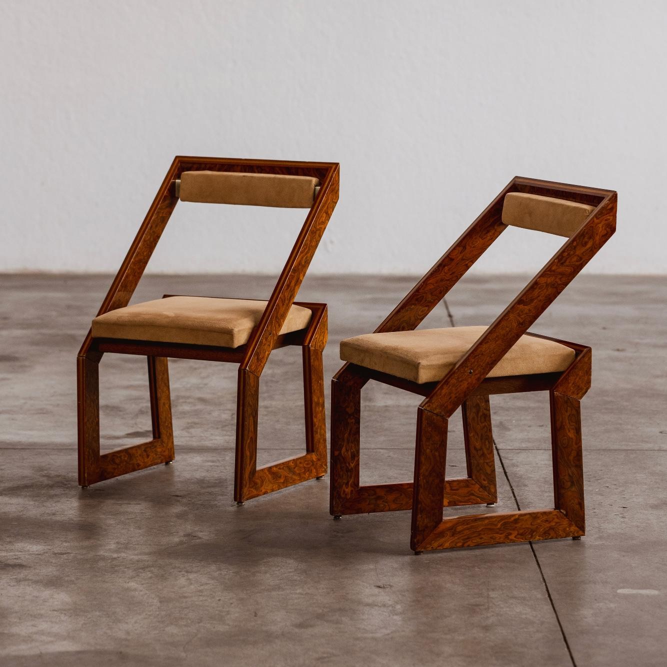 Romeo Rega Sculptural Dining Chairs, 1970, Set of 2, 1970s