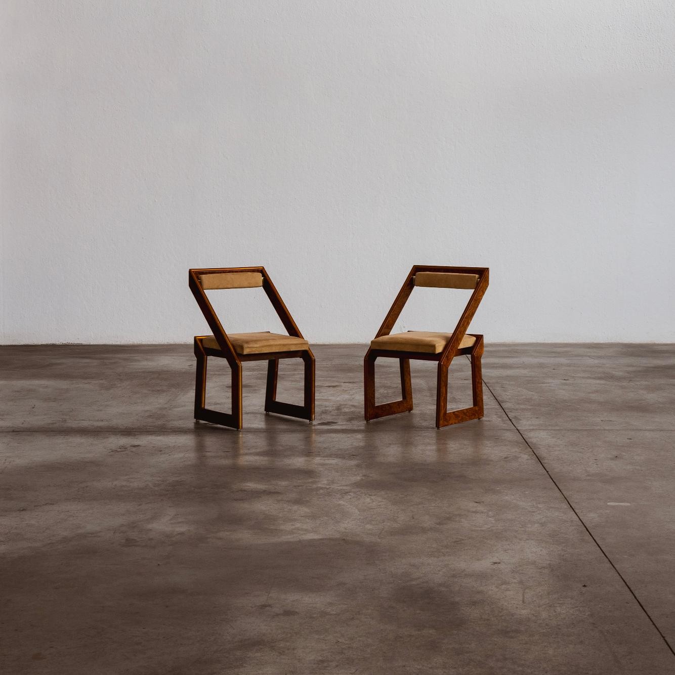 Romeo Rega Sculptural Dining Chairs, 1970, Set of 2, 1970s