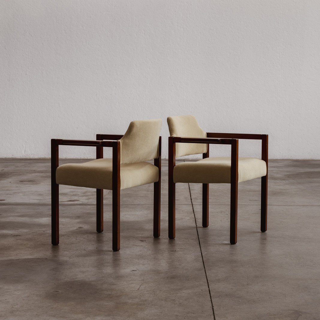 Umberto Brandigi "Jollina" Dining Chairs for Poltronova, Butter Velvet, 1960s, Set of 6, 1960s