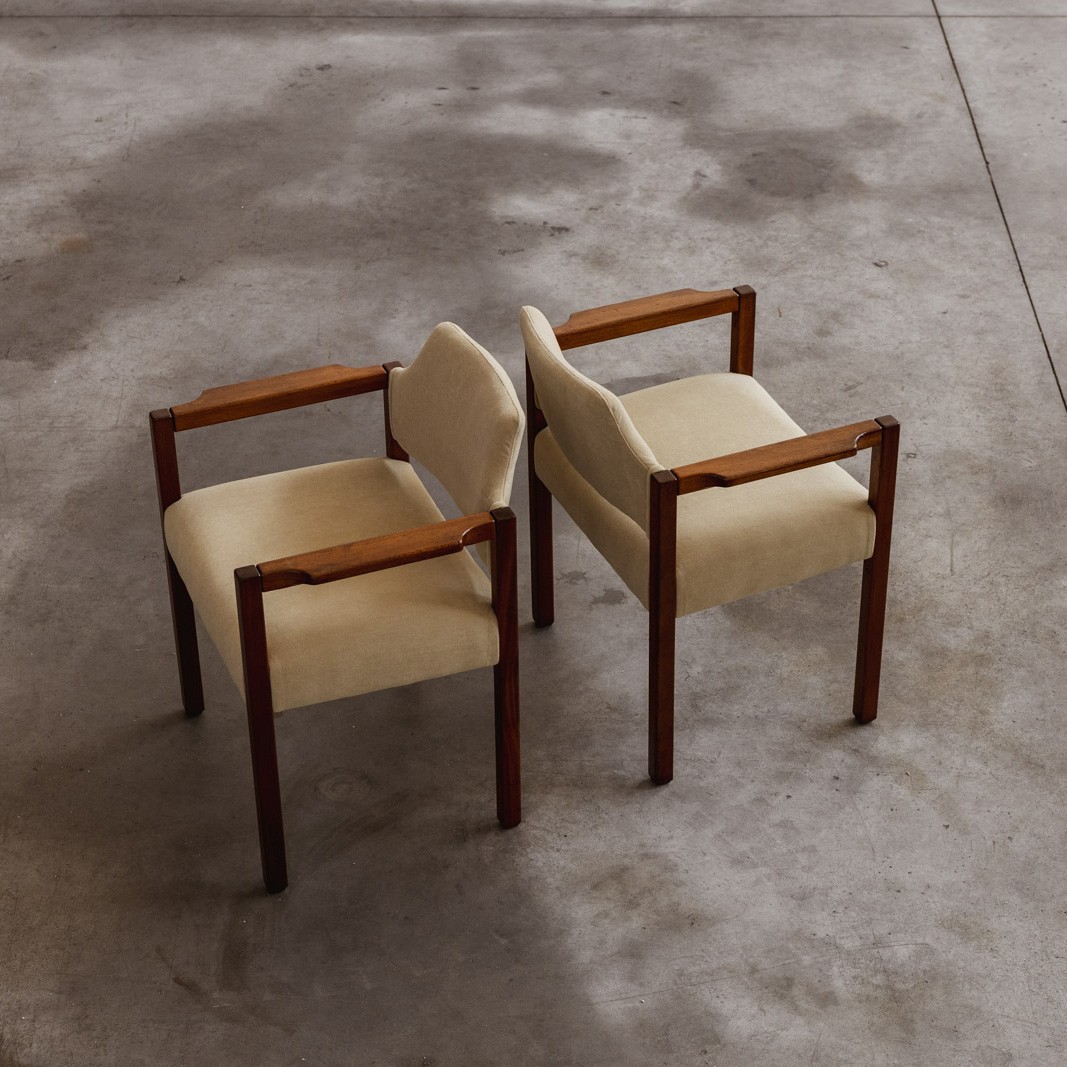 Umberto Brandigi "Jollina" Dining Chairs for Poltronova, Butter Velvet, 1960s, Set of 6, 1960s
