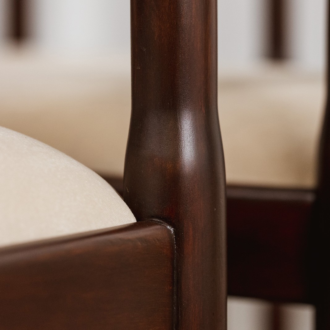 Vico Magistretti "Carimate" Dining Chairs for Cassina, Dark Brown Lacquered, 1960, Set of 6, 1960