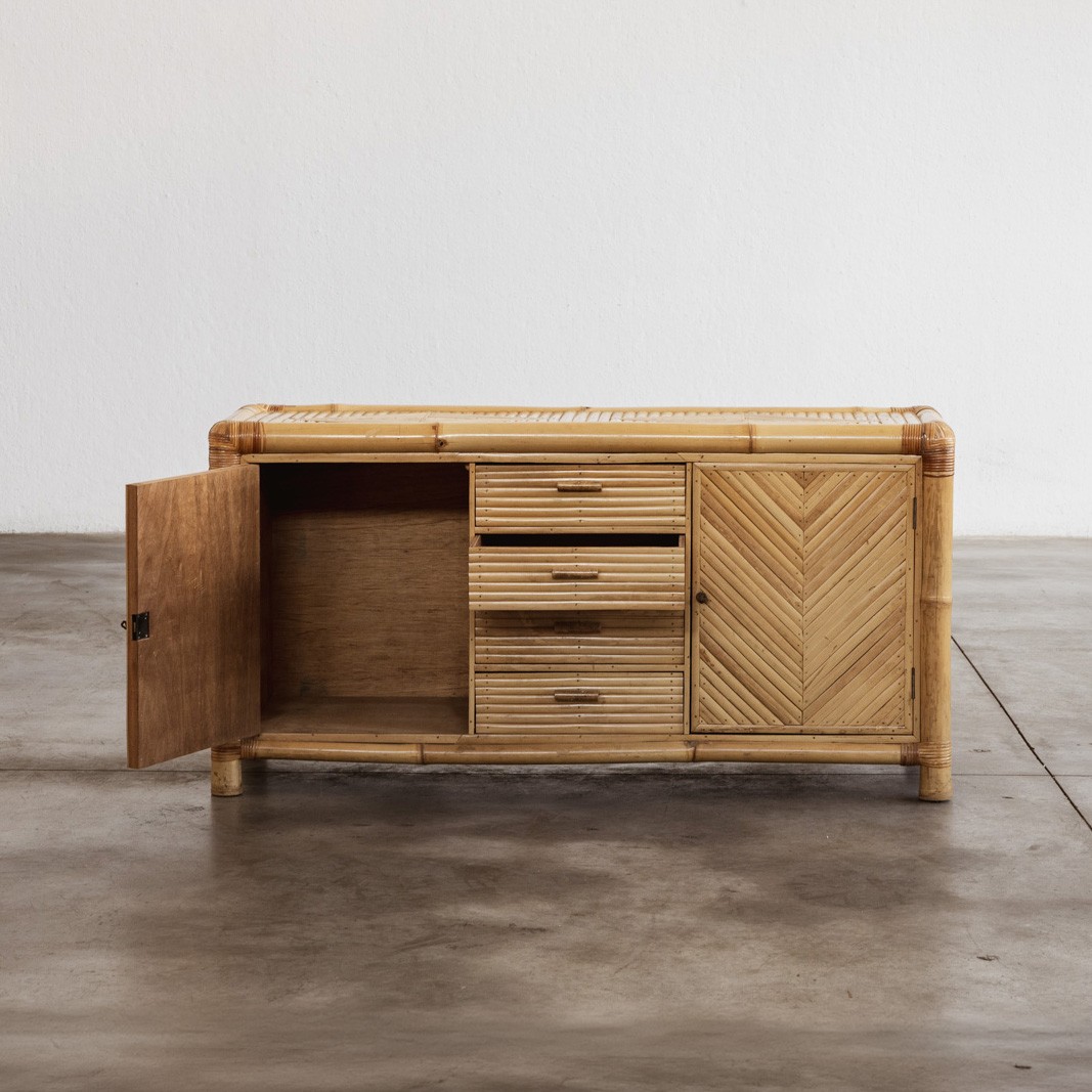 Vivai del Sud Sideboard in Bamboo, Italy, 1970s, 1970s
