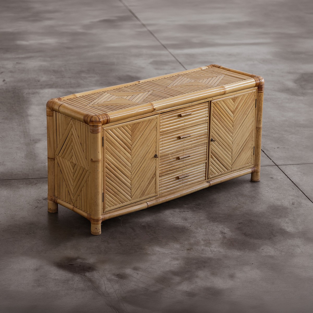 Vivai del Sud Sideboard in Bamboo, Italy, 1970s, 1970s