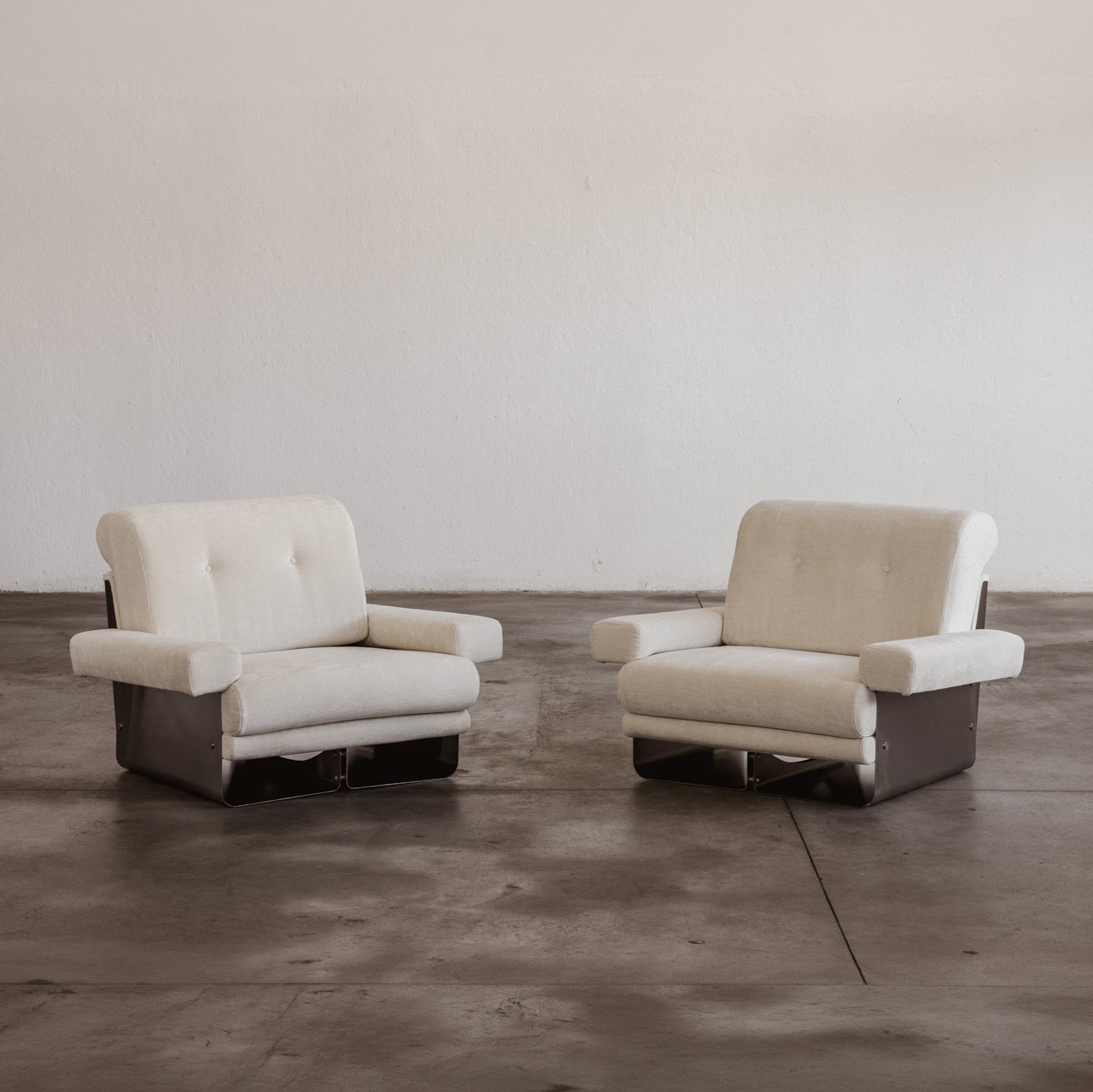Xavier Féal Armchairs for Inox Industrie, France, 1970, Set of 2, 1970
