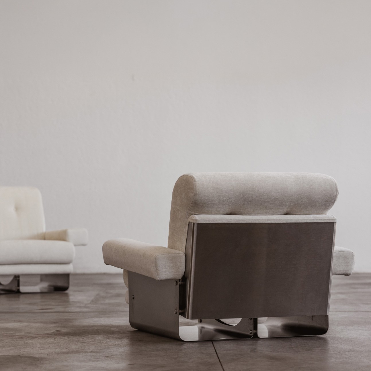 Xavier Féal Armchairs for Inox Industrie, France, 1970, Set of 2, 1970